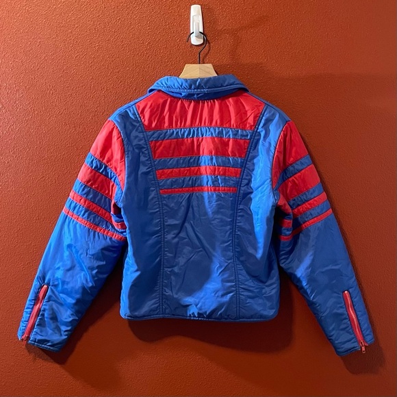 Vintage Liberty Bell Boy’s Blue Nylon Full Zip Retro Colorblock Ski Jacket - Picture 6 of 6